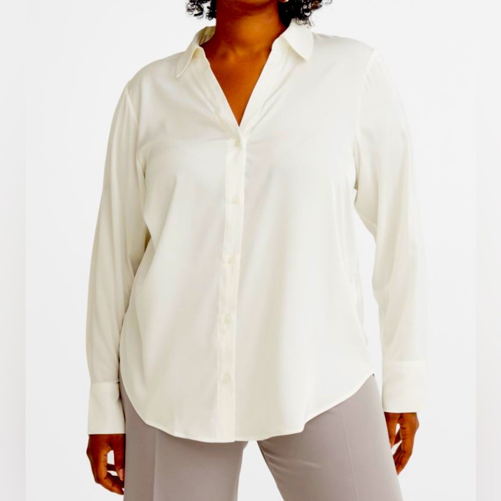 H&M “Satin” button-down blouse size XS/S